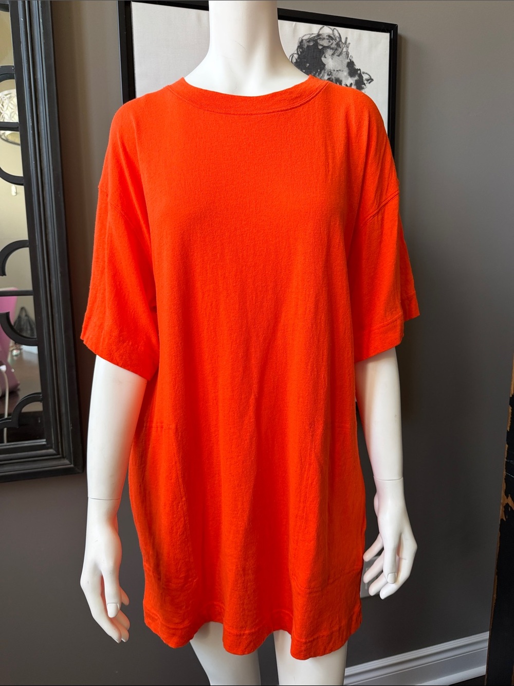 Free People (Free-est) Orange Mini T-Shirt Dress